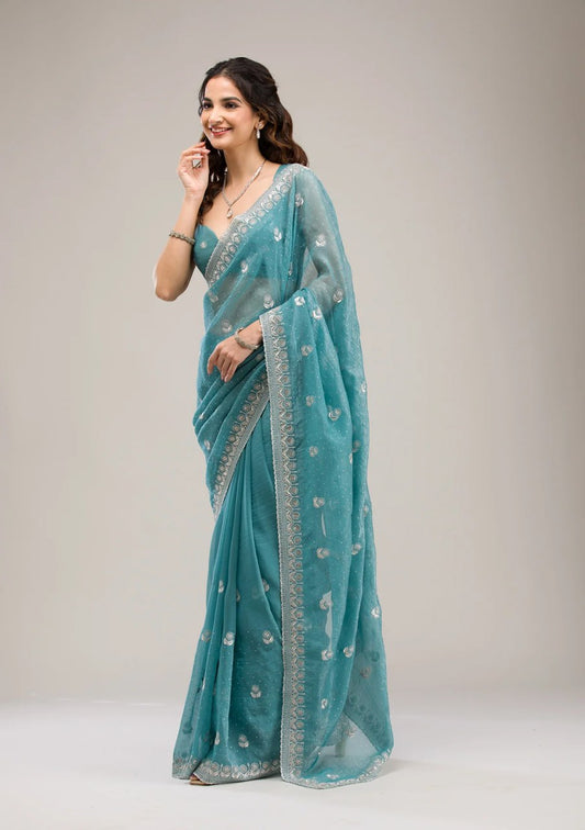 Heavy Crunchy Ciffon Saree
