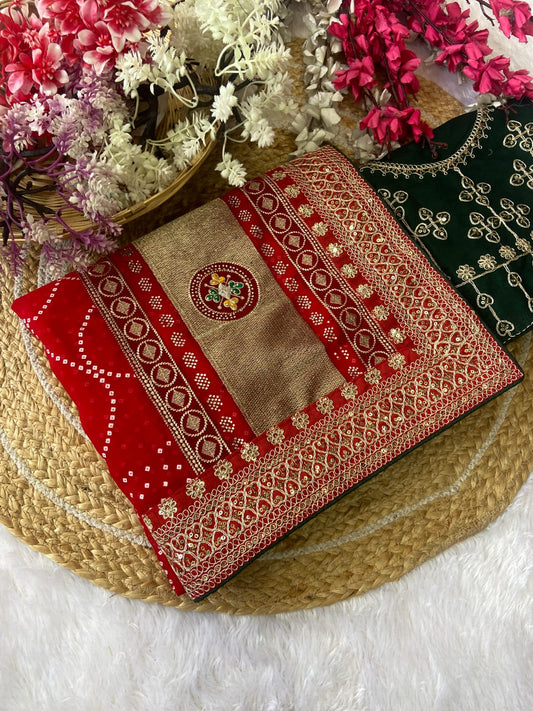 60 gram georgette with heavy Coding Sequence border saree