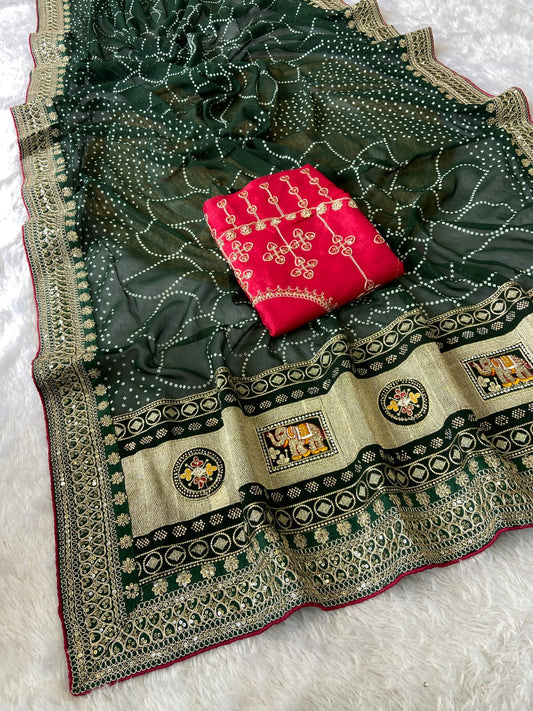 60 gram georgette with heavy Coding Sequence border saree