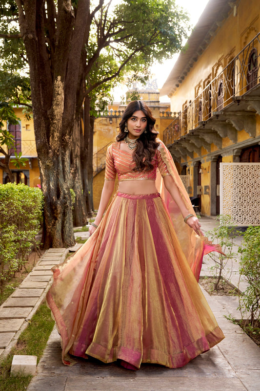 Carika Silk Stitched With Canvas and Can Can Lehenga