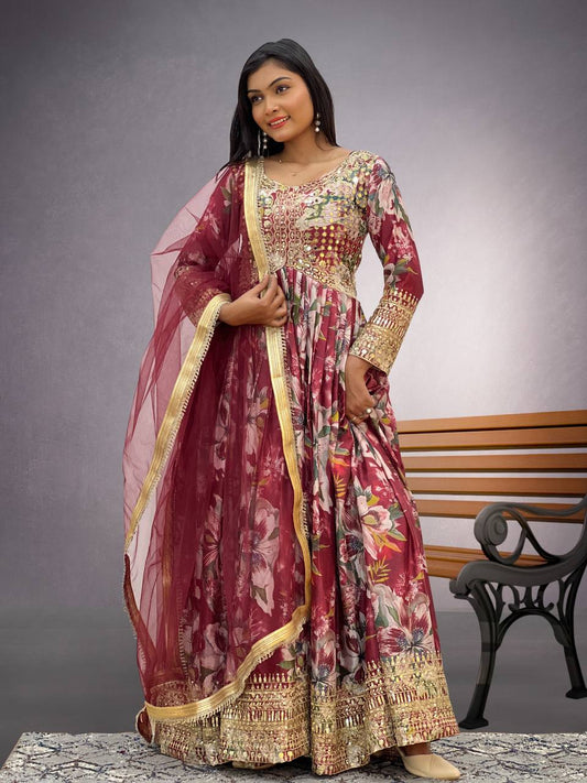 3 PIECE GOWN WITH BEAUTIFUL DUPATTA AND BOTTOM