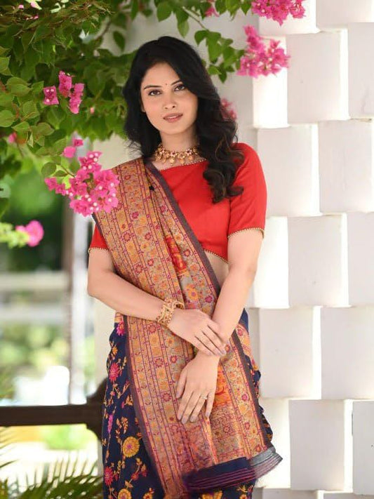 Partykleidung aus weichem Rangoli-Seidensari