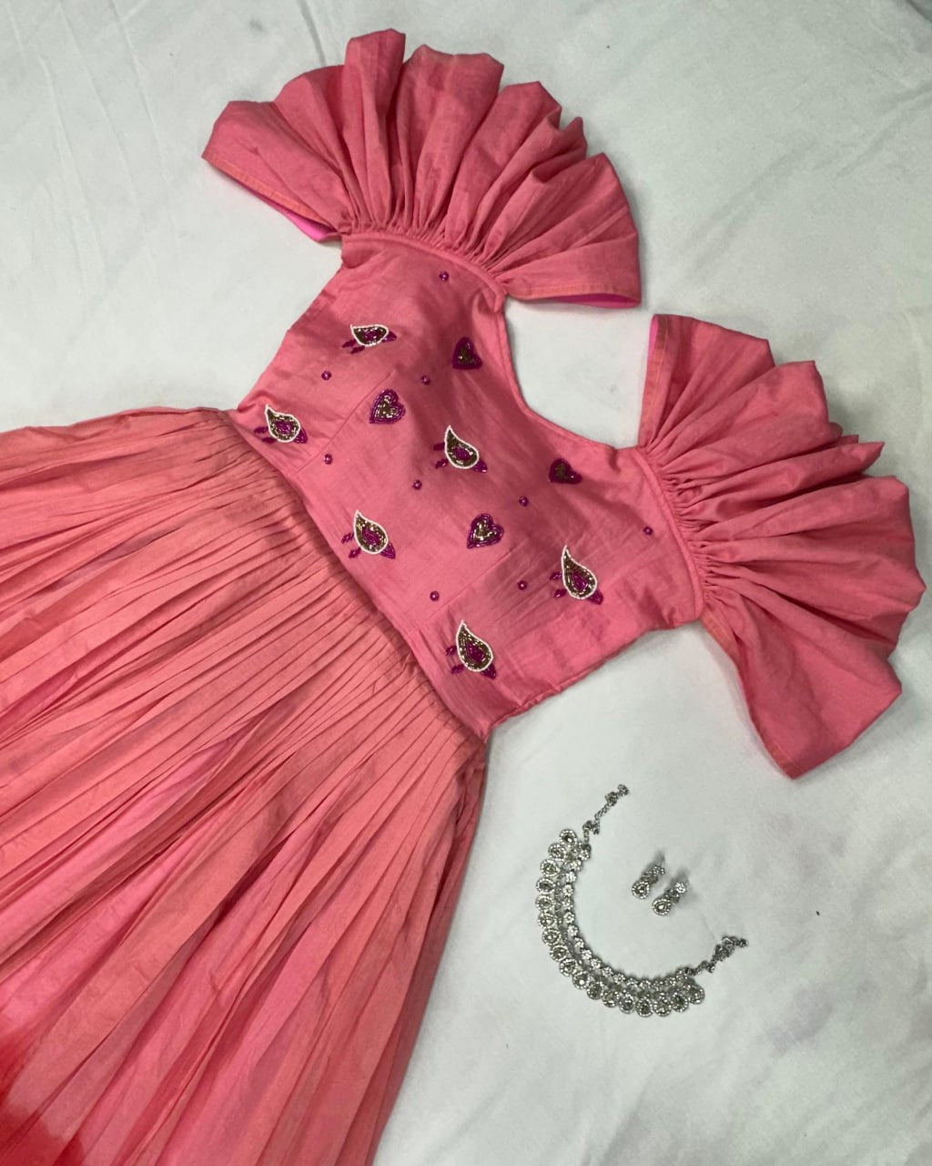 Viscose Cotton Hand Work Gown