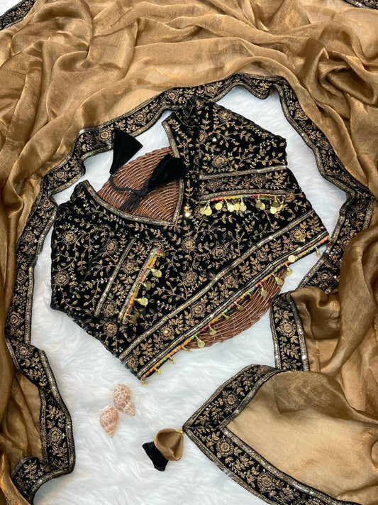 Premium fabric embroidery work Saree