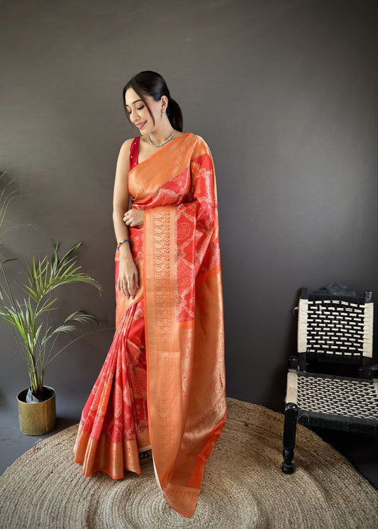 New Collection Digital print Jequard saree