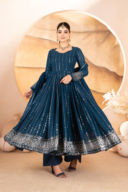 ENSEMBLE DE COSTUME ANARKALI PREMIUM PRÊT À ÊTRE FABRIQUÉ