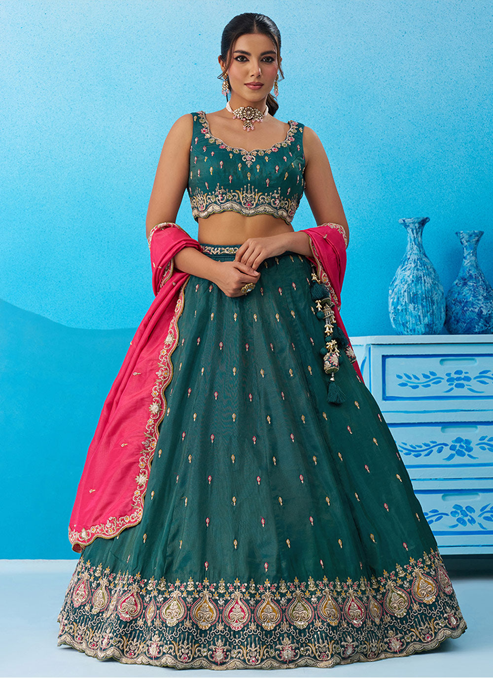 New Designer Heavy Work With Fabriced Lehenga