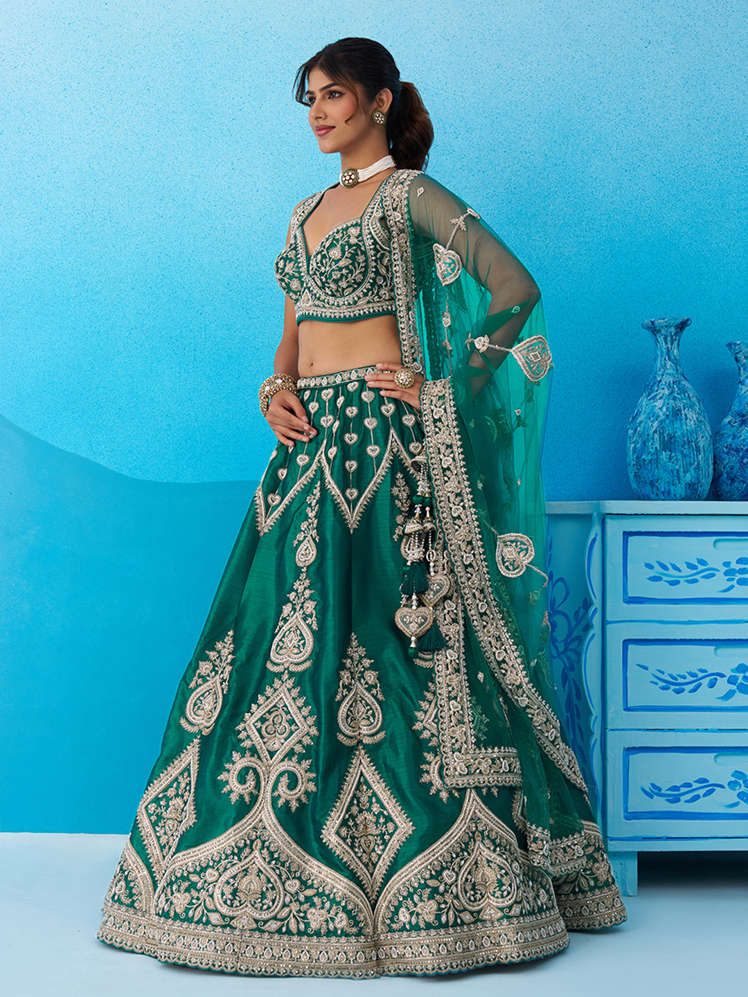 Attrective Designer Sequance Thread Embroidery Work Lehenga
