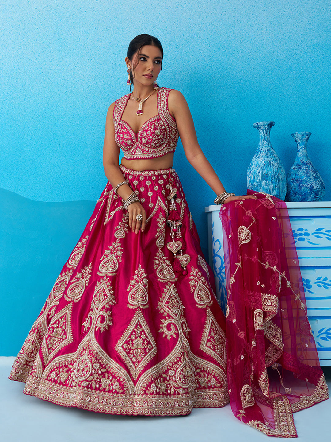 Attrective Designer Sequance Thread Embroidery Work Lehenga