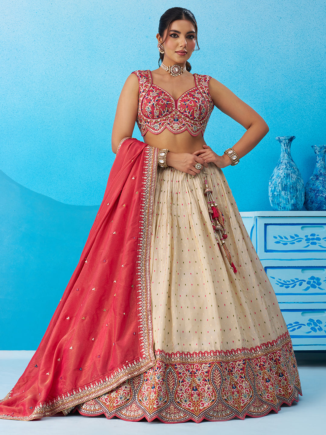 Attrective Designer Sequance Thread Embroidery Work Lehenga