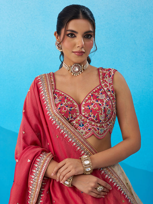 Attrective Designer Sequance Thread Embroidery Work Lehenga