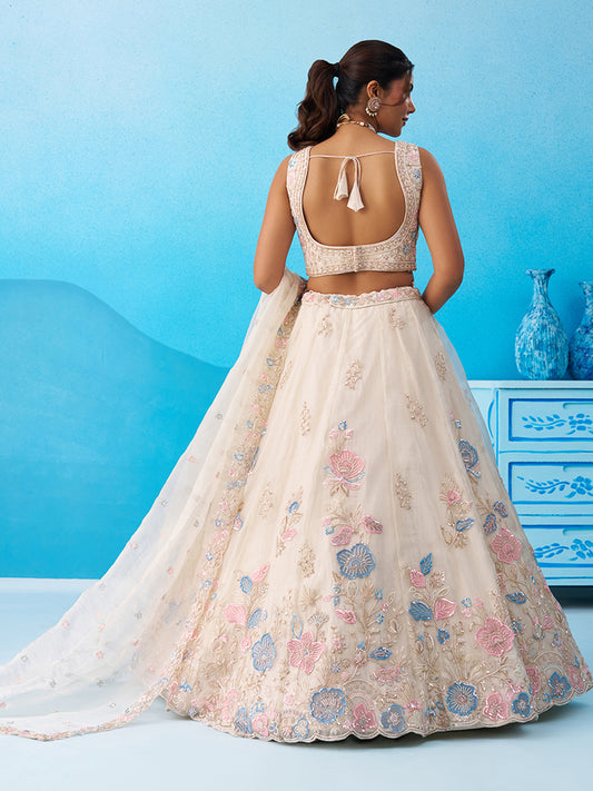 Attrective Designer Sequance Thread Embroidery Work Lehenga