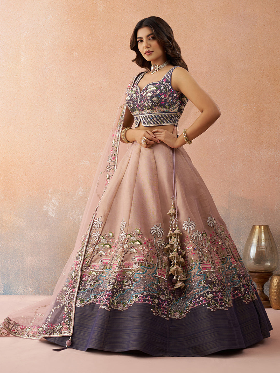 Attrective Designer Sequance Thread Embroidery Work Lehenga