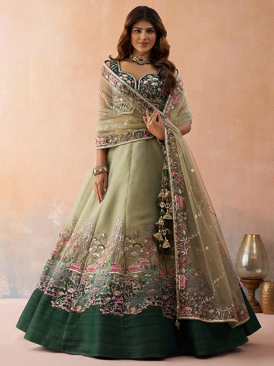 Attrective Designer Sequance Thread Embroidery Work Lehenga