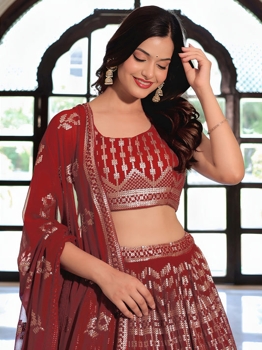 Art Silk Pair With Dupatta Are Georgette Lehenga