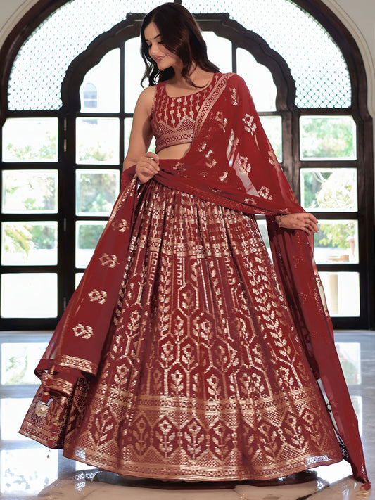 Art Silk Pair With Dupatta Are Georgette Lehenga