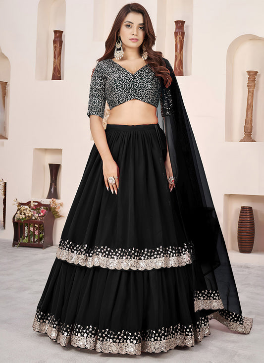 Fancy Designer Georgette Pair With Dupatta Are Soft Net Lehenga