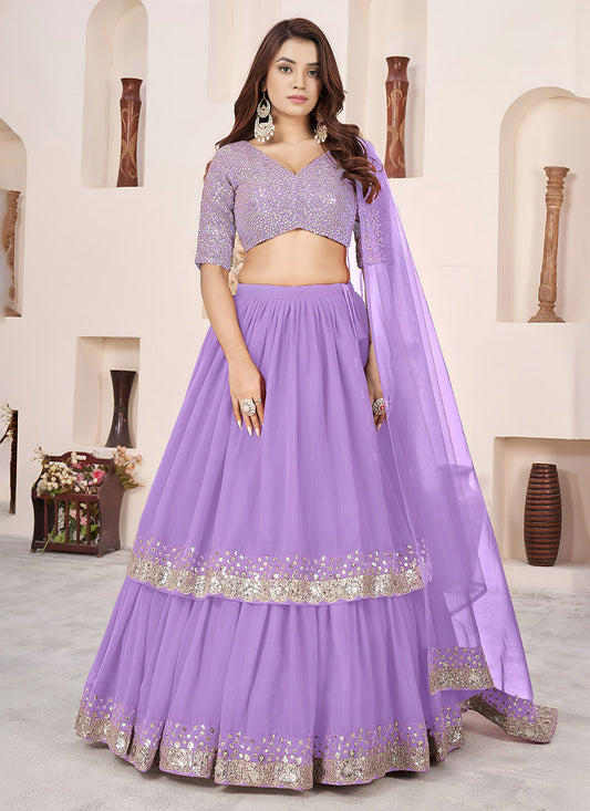 Fancy Designer Georgette Pair With Dupatta Are Soft Net Lehenga
