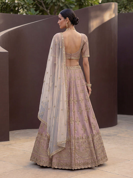 Fancy Designer Various Sequance Embroidery Crystal Pipe Hand Work Lehenga