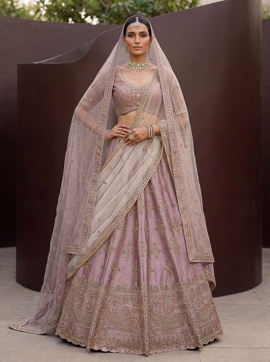 Fancy Designer Various Sequance Embroidery Crystal Pipe Hand Work Lehenga