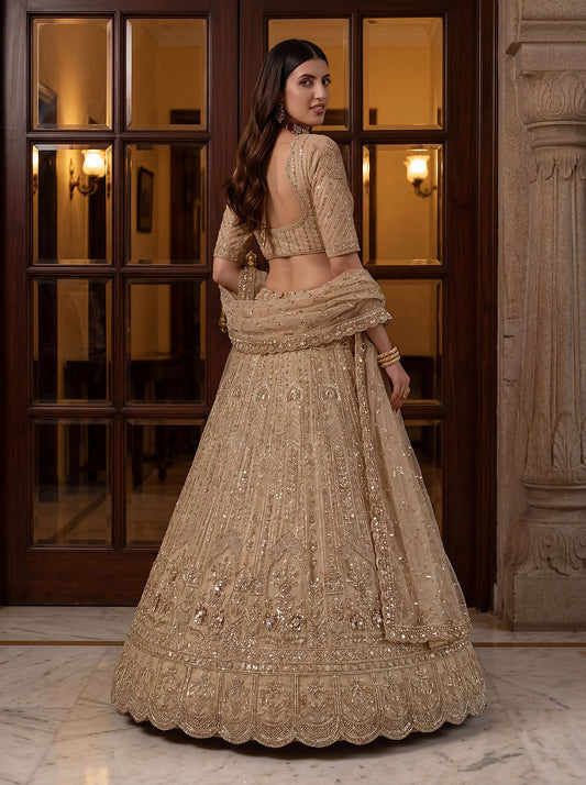 Fancy Designer Multy Thread Dori Embroidery Zarkhan Diamond Work Lehenga