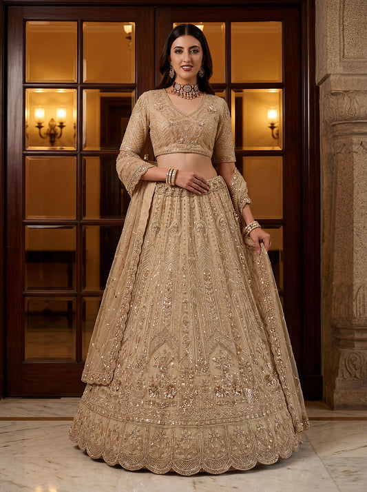 Fancy Designer Multy Thread Dori Embroidery Zarkhan Diamond Work Lehenga