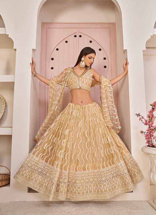 Butterfly Net Party Wear Designer Lehenga