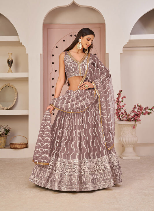 Butterfly Net Party Wear Designer Lehenga