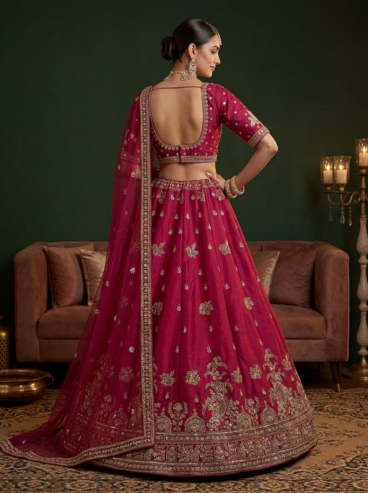 Beautified With Fancy Jari Sequance Dori Embroidery Beads Work Lehenga