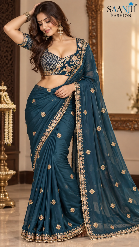 Premium Soft Satin Silk Designer Saree