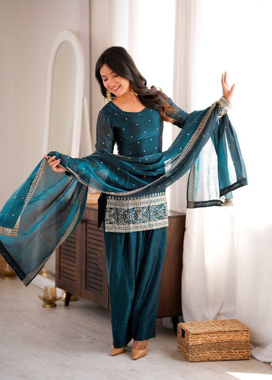 PRESENTING NEW FENDY SILK FABRIC WITH EMBROIDERY SEQUENCE SUIT