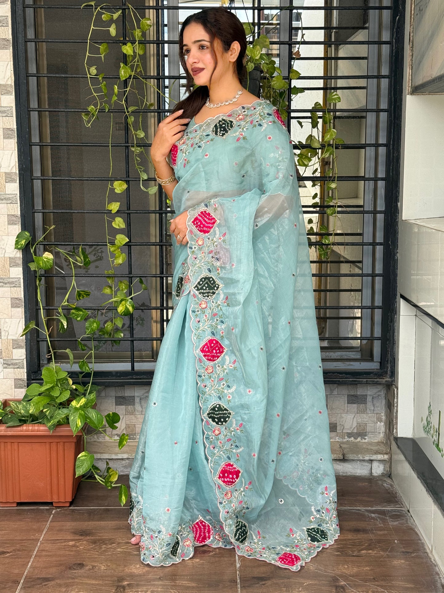 Pastel perfection meets royal elegance saree