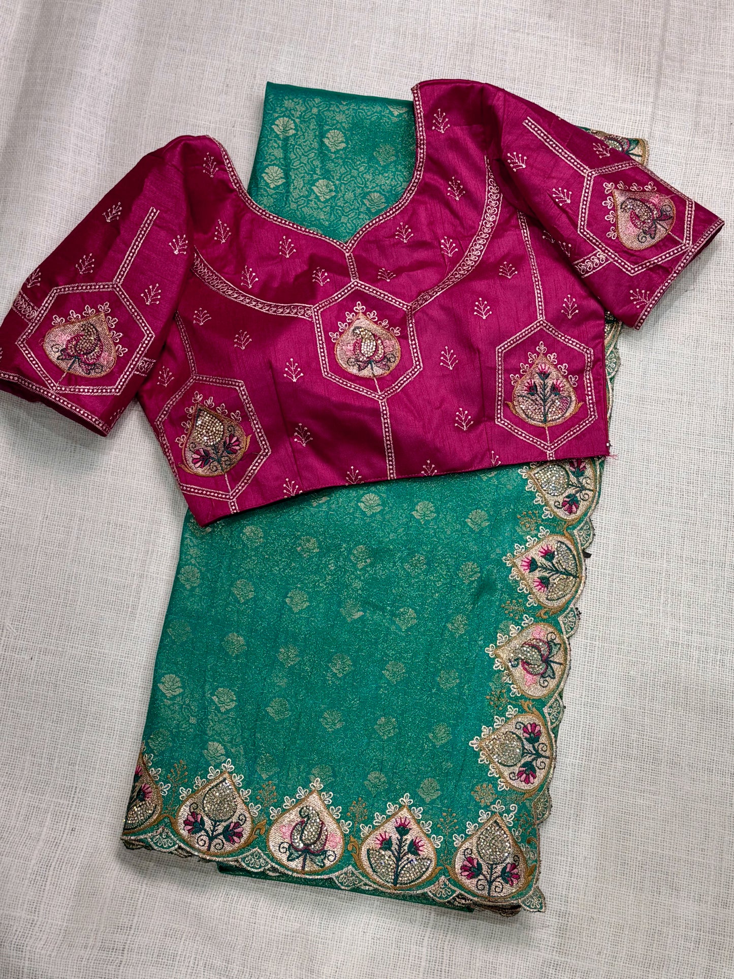 Viscose satin silk jacquard saree