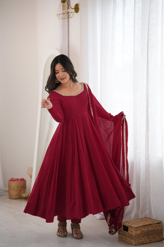PRESENTING NEW PREMIUM QUALITY PURE MAL CHANDERI FABRIC ANARKALI