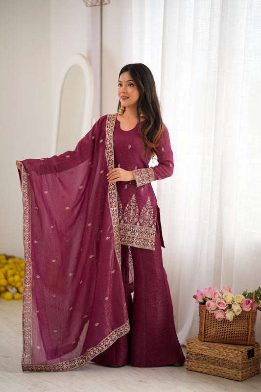 PRESENTING NEW CRUNCHY SILK FABRIC WITH EMBROIDERY SEQUENCE