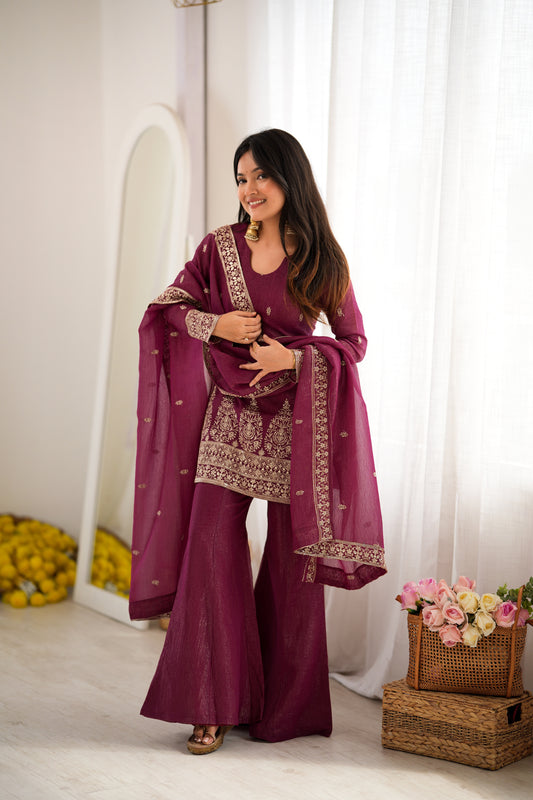 PRESENTING NEW CRUNCHY SILK FABRIC WITH EMBROIDERY SEQUENCE