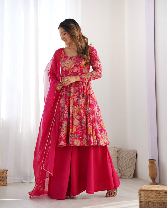 PURE SOFT ROMANSILK CHANDERI DISCHARGE PRINT FABRIC