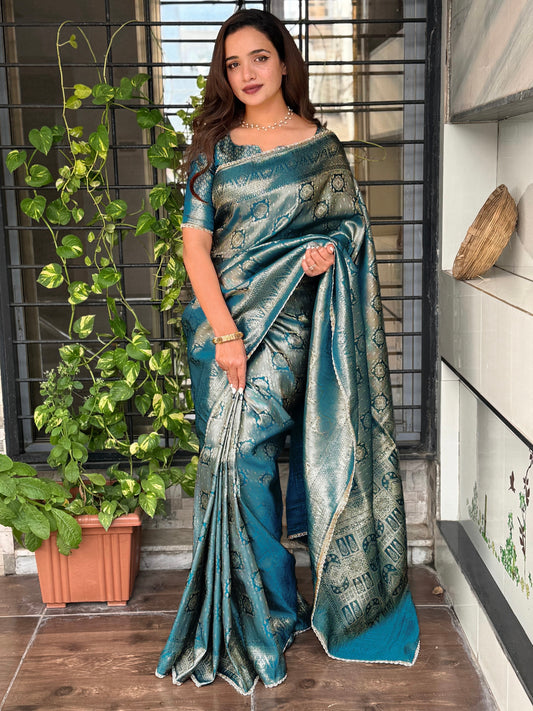 Satin jacquard silk elegance saree