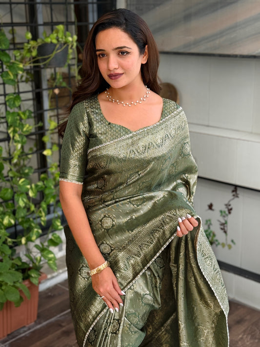 Satin jacquard silk elegance saree