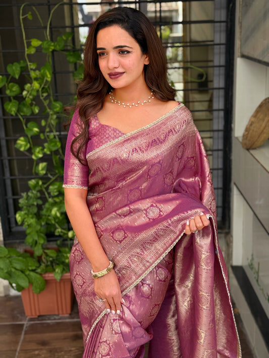 Satin jacquard silk elegance saree