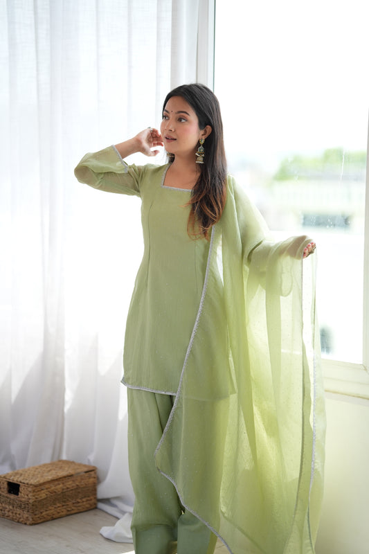 NEW SPECIAL FARSHI SALWAR SUIT CRUNCHY SILK FABRIC