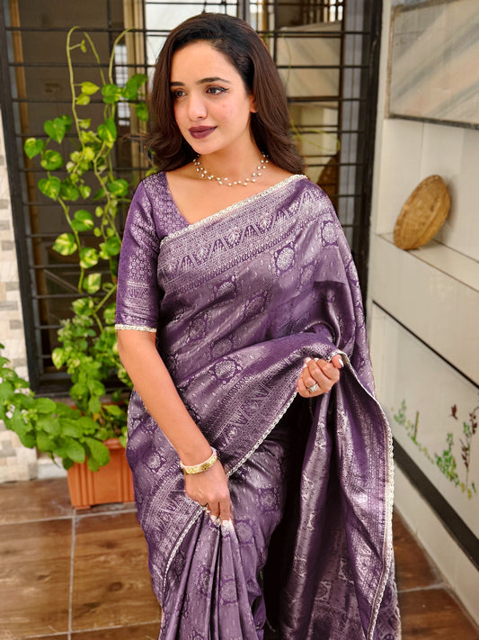 Satin jacquard silk elegance saree