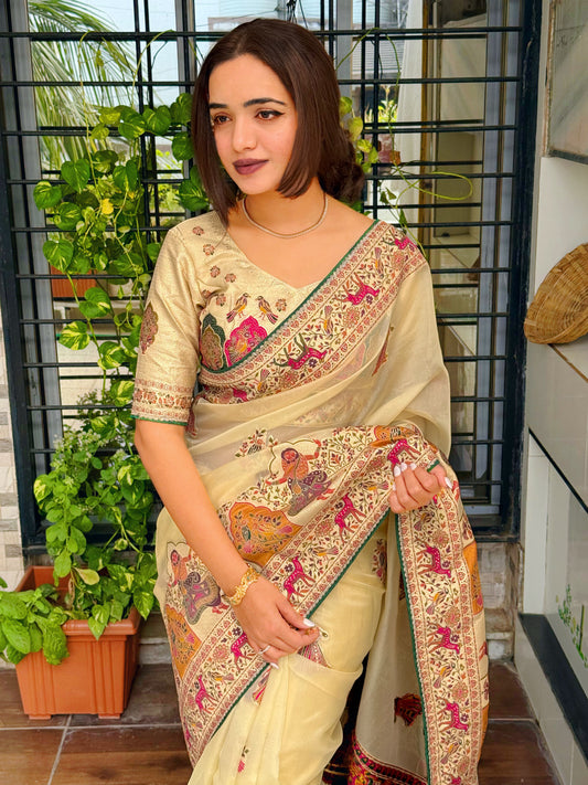 Pure organza jacquard elegance saree