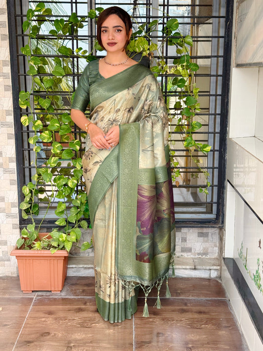 Banarasi satin jacquard Saree