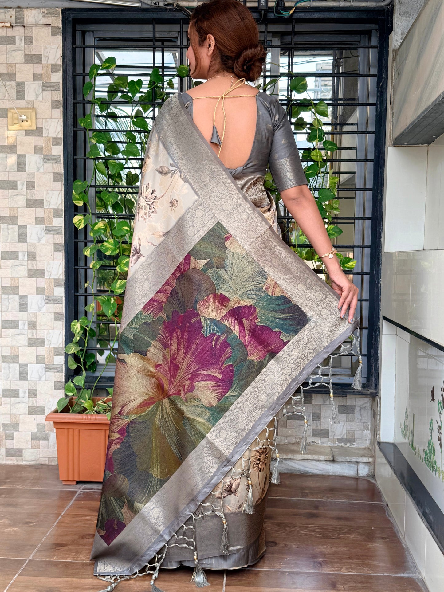 Banarasi satin jacquard Saree