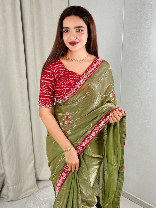 royal elegance This fandy satin saree