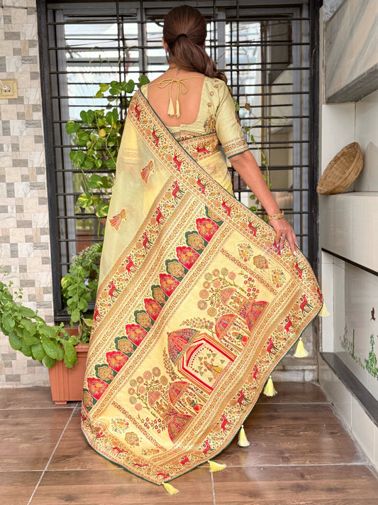 Pure organza jacquard elegance saree