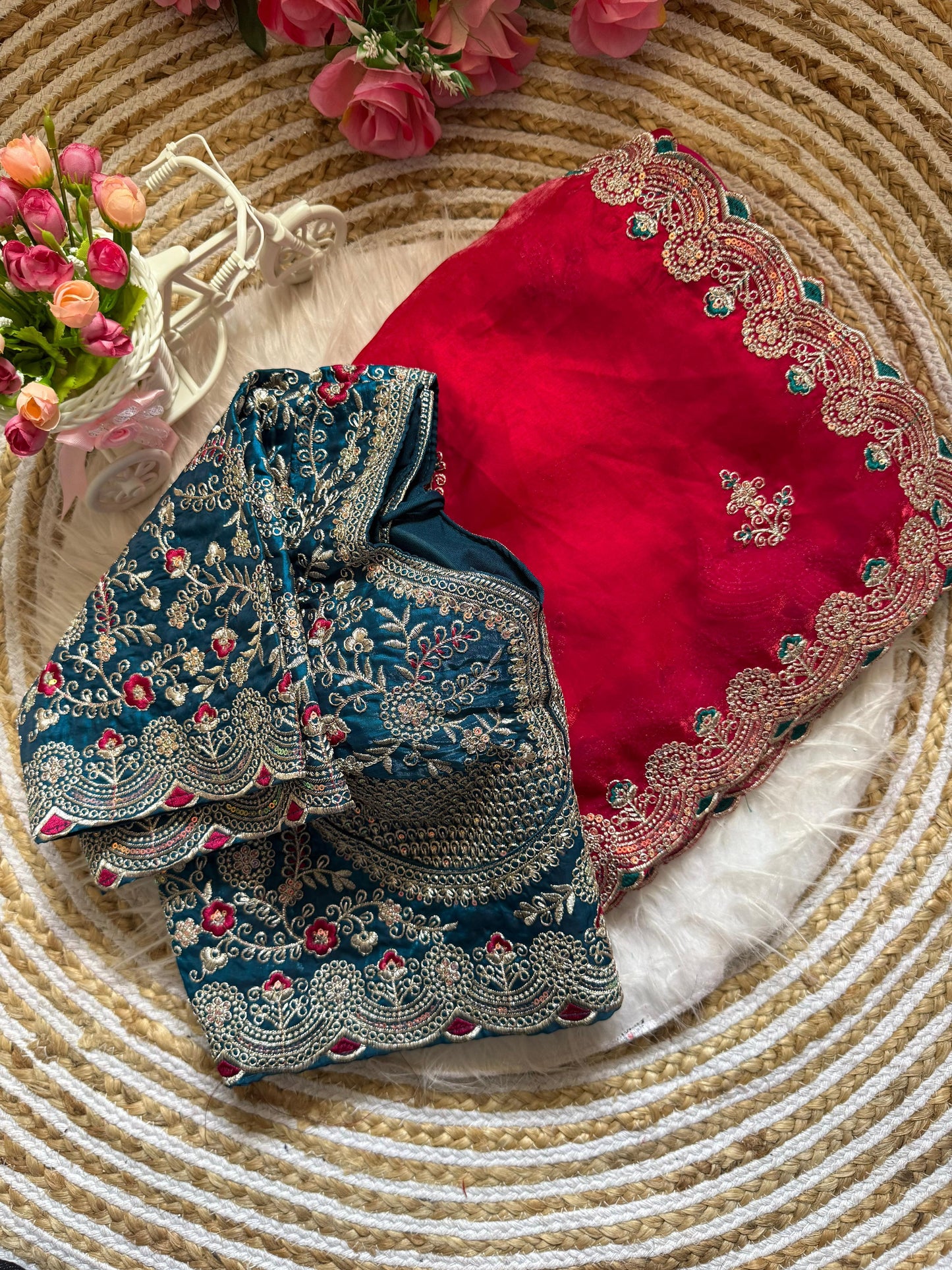 Premium Space Silk Saree with beautiful multi sequence
