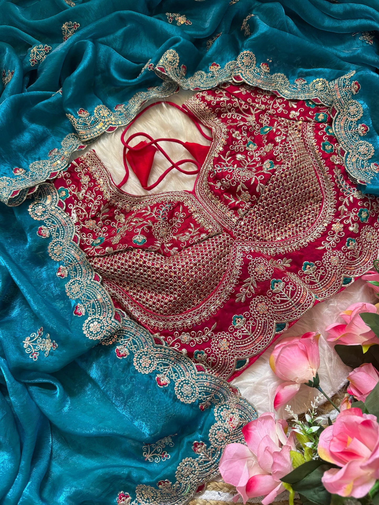 Premium Space Silk Saree with beautiful multi sequence