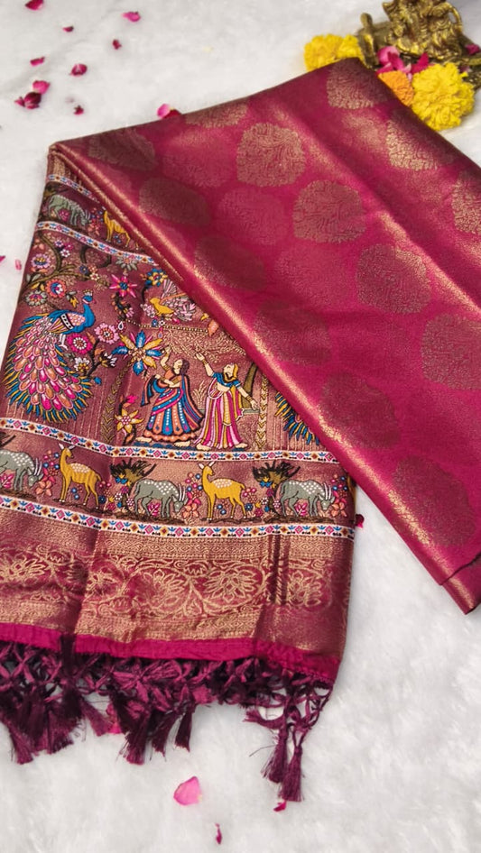 Premium Digital Silk Print Saree